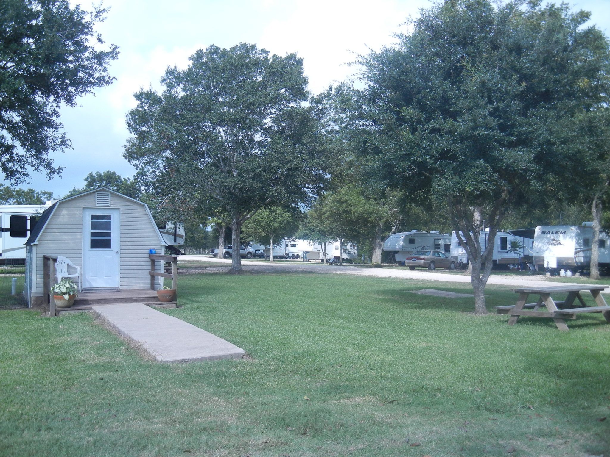 Walkway and RV sites at San Bernard River RV Park